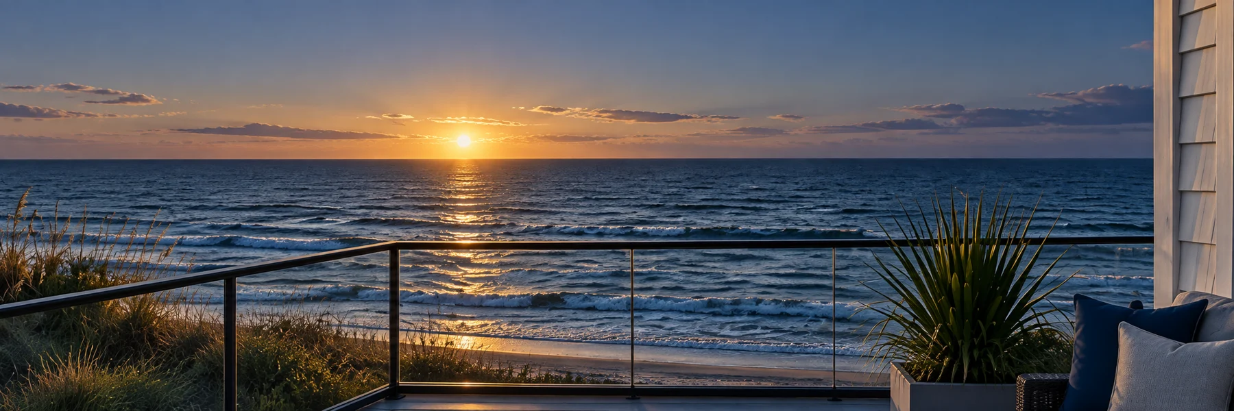 Coastal outdoor living inspiration at sunset